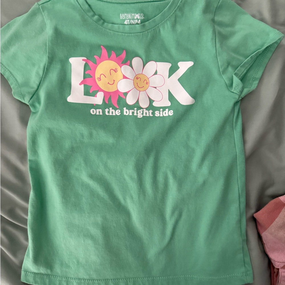 Garanimals Green Tee with Sun and Flower Graphic